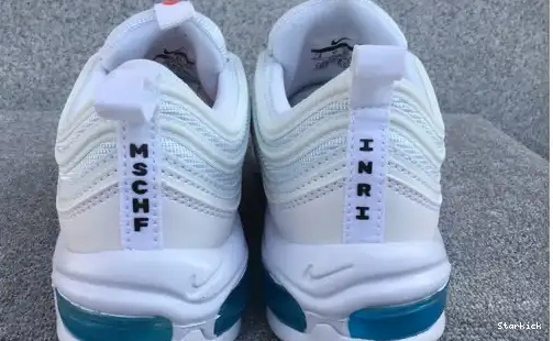 'Jesus INRI Custom Nike 921826-101JSUS. Shoes' 97 Max x Blue Air x White MSCHF 0614